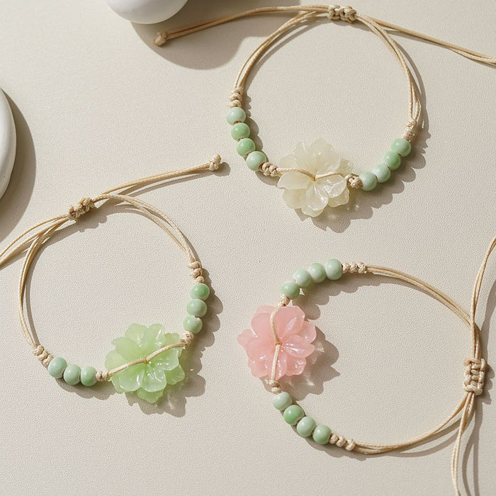Wholesale Flower Woven Bracelet Ceramic Hand Rope Accessories