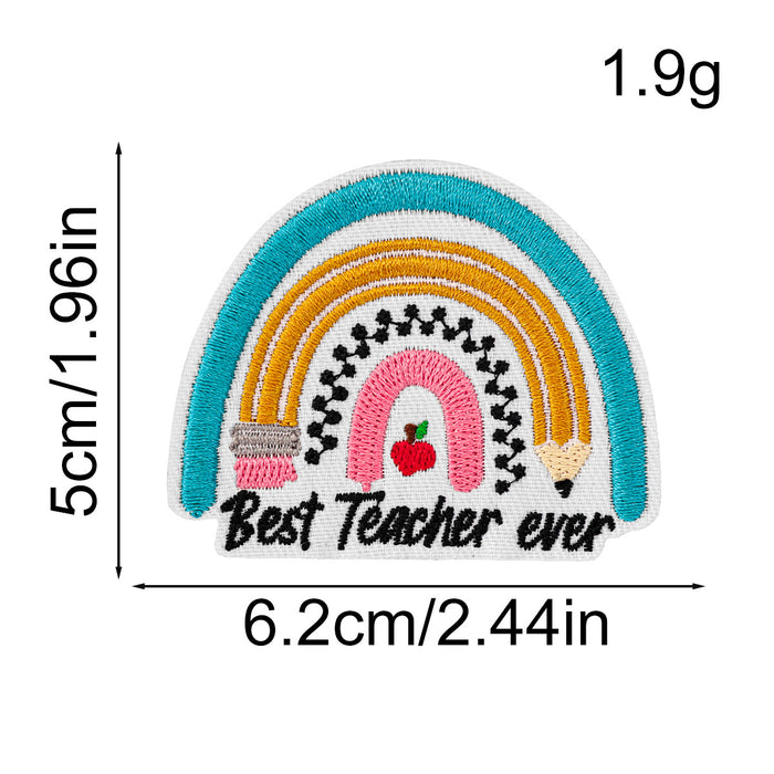 Wholesale Teachers'  Day Rainbow Pencil Cloth DIY Patches