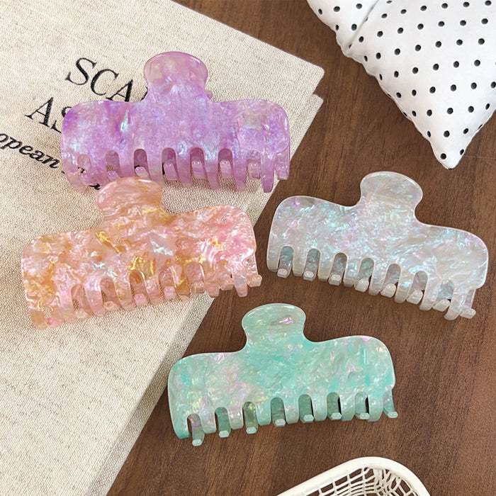 Wholesale Iridescent Pearl Shimmer Hair Claw Clip French Style PVC Hair Accessory for Everyday Wear Trendy Gift