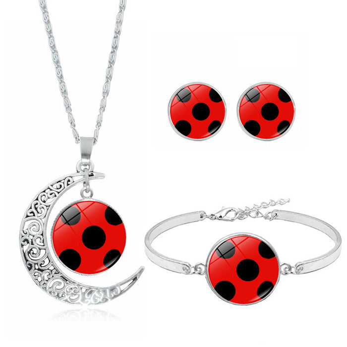 Wholesale Necklace suit Animation Peripheral  Bracelet Earrings Jewelry Three-piece Set