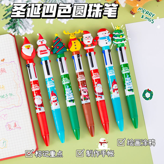 Wholesale Ballpoint Pen Student Stationery Prize Gift Christmas Gift Award Christmas Reindeer Multicolor