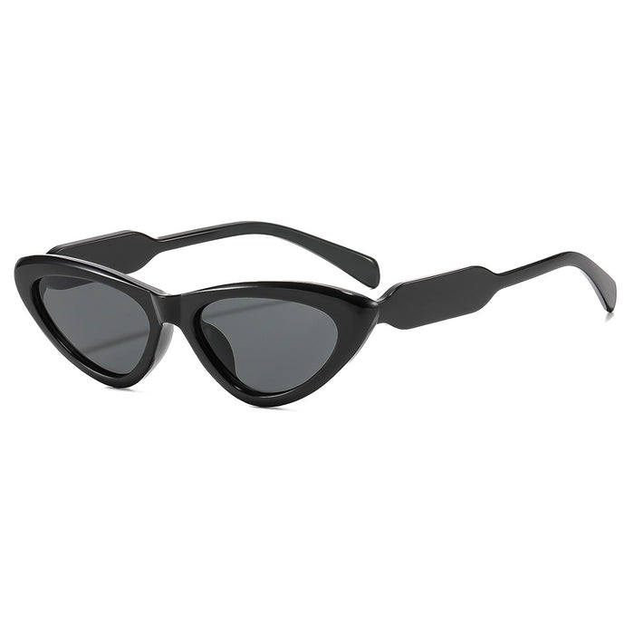 Wholesale Retro Cat Eye Sunglasses Small Frame Black Gray Lens UV400 Fashion Accessory