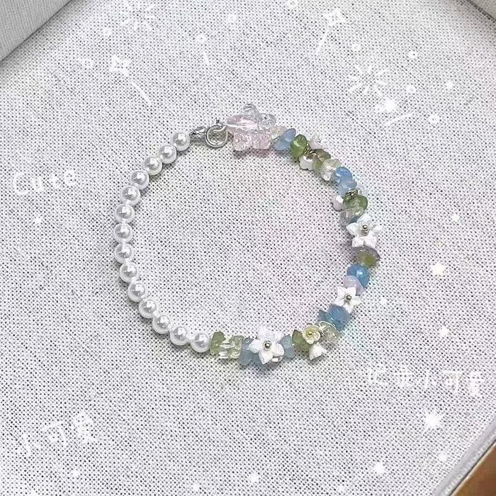 Wholesale Exquisite Colorful Stone Flower Bracelet