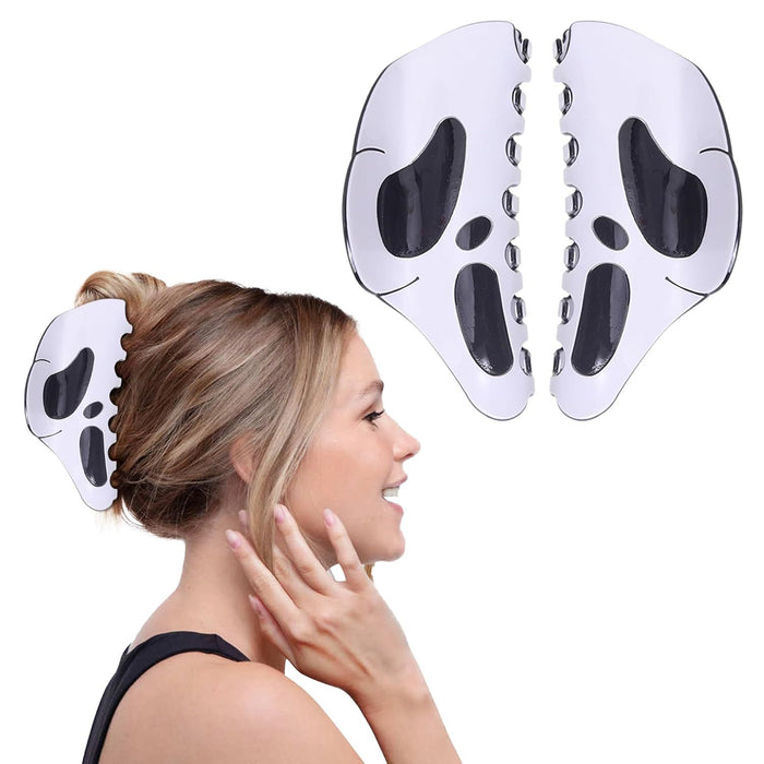 Wholesale Screaming ghost face clip dark ghost hairpin creative ponytail clip  series back of the head hairpin