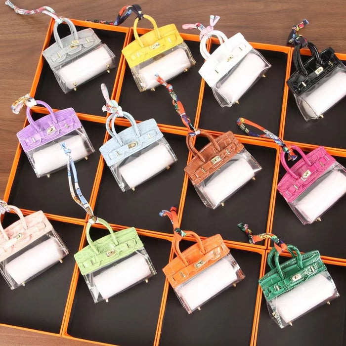 Wholesale Microfiber Leather Mini Handbag Transparent Keychain JDC-KC-BaiCheng002