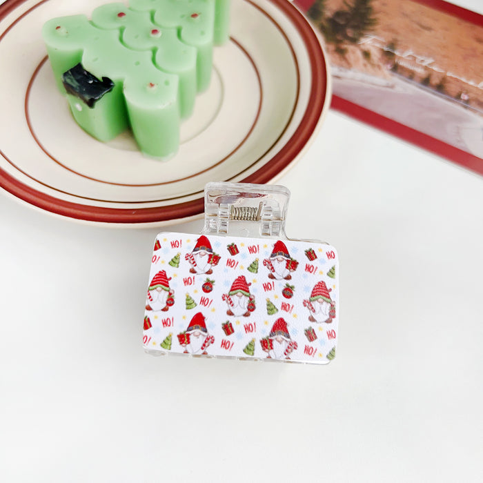 Wholesale Christmas plastic clip patch hair clip dopamine small fresh  atmosphere shark clip hair accessories