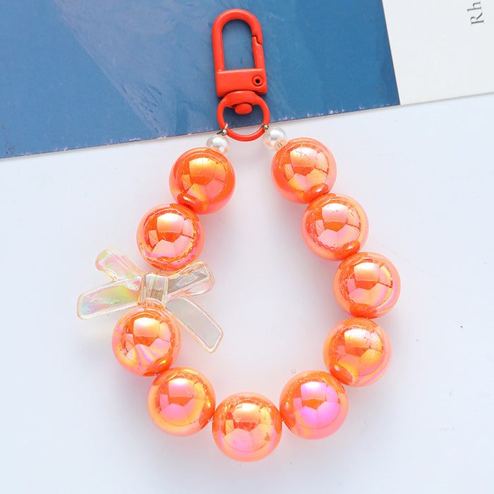 Wholesale Bow Beaded Keychain Pendant  Chain Phone Chain Headset Package  Keychain