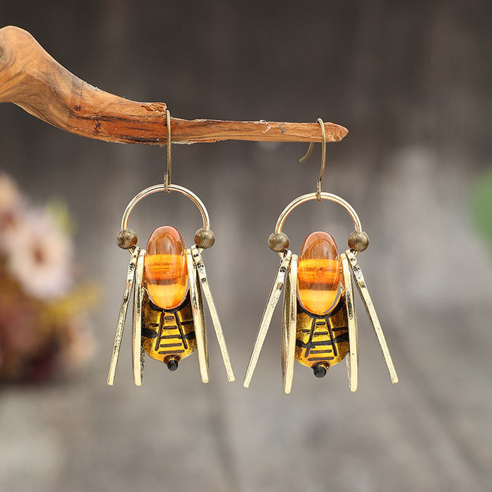 Wholesale Retro Animal Bee Long Alloy Earrings