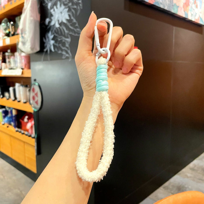 Wholesale Plush Braided Keychain with Colorful Tassel Fashion Phone Strap MOQ≥2