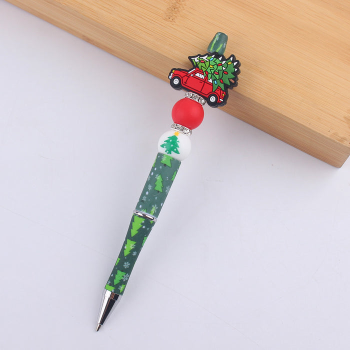 Wholesale Christmas Cartoon Silicone Beaded Pen (F) JDC-BP-GuangTian011