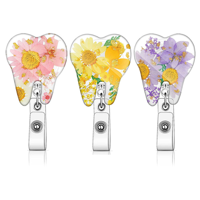 Wholesale Acrylic Tooth Dried Flower Scroll Keychain JDC-KC-ZhuoJin008