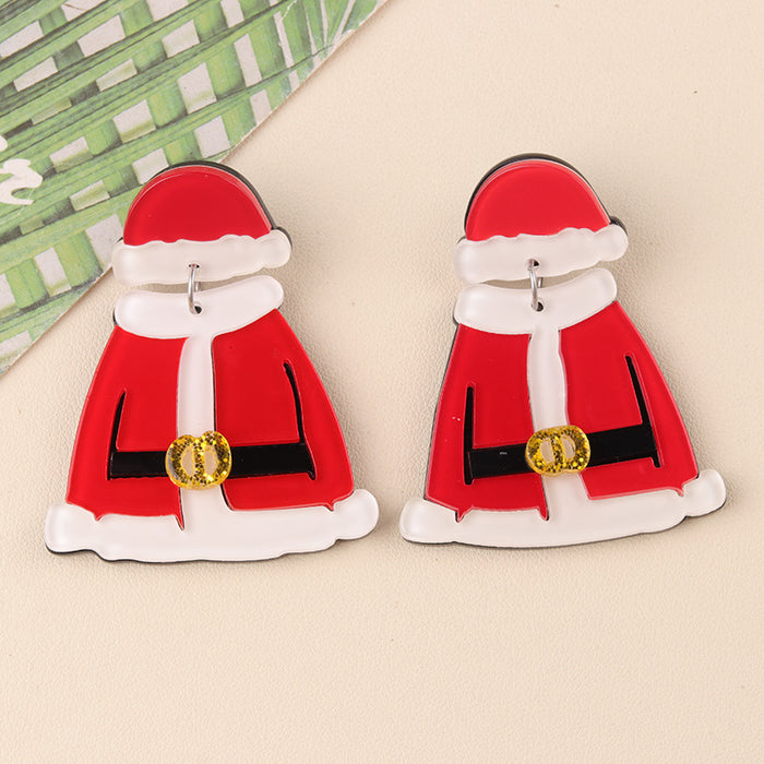 Wholesale Christmas Earrings Creative Cartoon  Clothes Snowman Personality Exaggerated Earrings Ear Jewelry Women