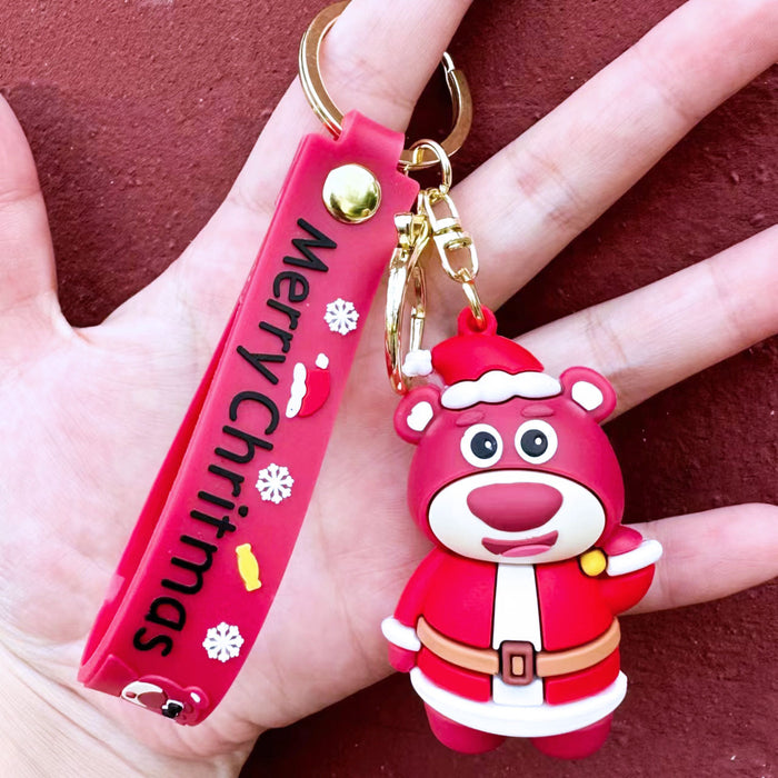 Wholesale Christmas Cartoon Doll Silicone Keychain JDC-KC-HongSheng015