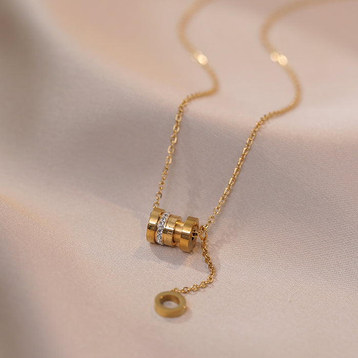 Wholesale The necklace has small tassels, a minimalist design, and a new titanium steel lock chain with a simple temperament