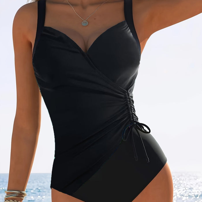 Wholesale Waist hugging jumpsuit, swimsuit strap, drawstring, slim fit jumpsuit