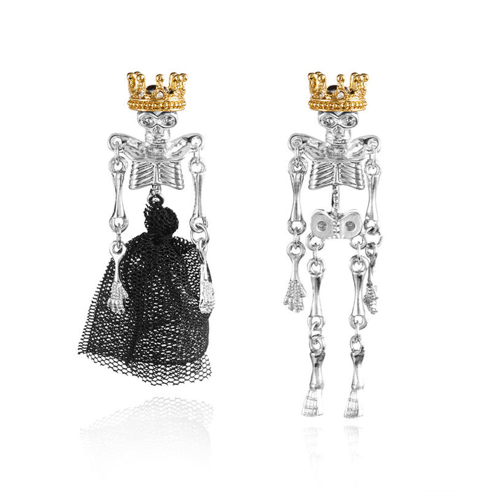 Wholesale Funny personality earrings   ghost bride three-dimensional earrings dark punk accessories