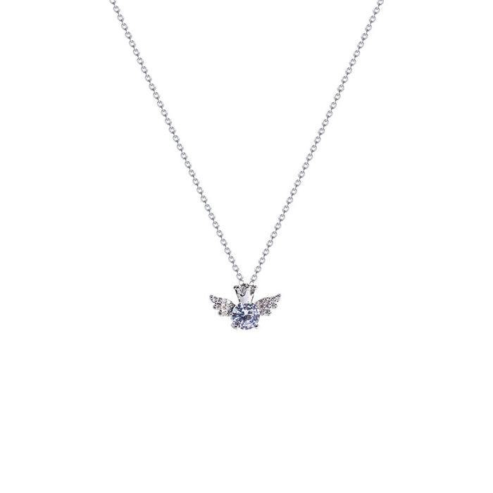 Wholesale   Simple Angel Wings Titanium Steel Necklace  Temperament Love Pendant Clavicle Chain