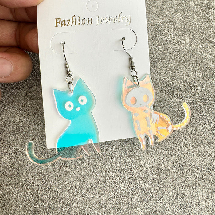 Wholesale Acrylic Cat Earrings Colorful Cat Design Fashion Accessory