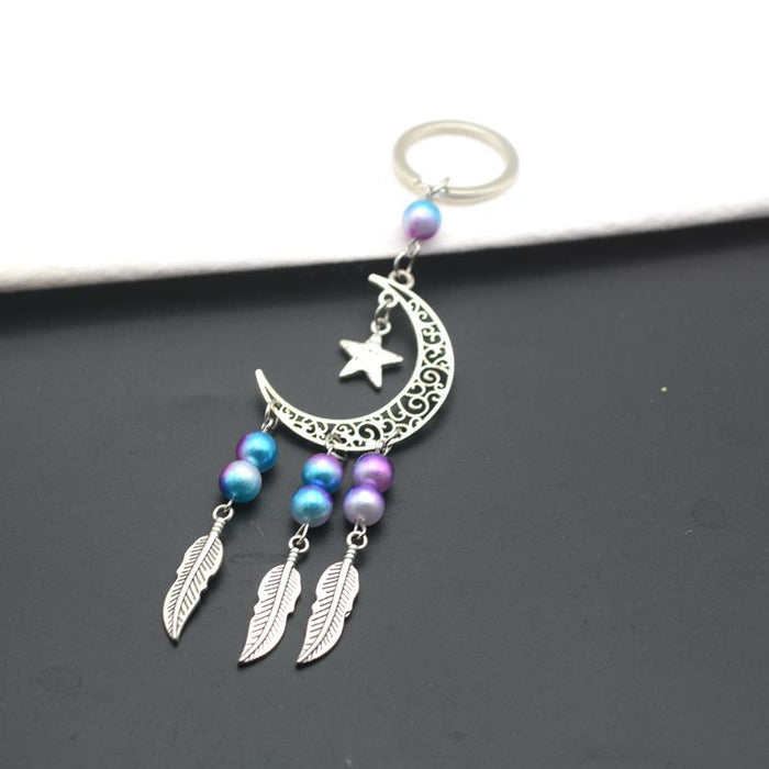 Wholesale Metal Butterfly Dreamcatcher Keychain Mediterranean Style Car Key Accessory MOQ≥50