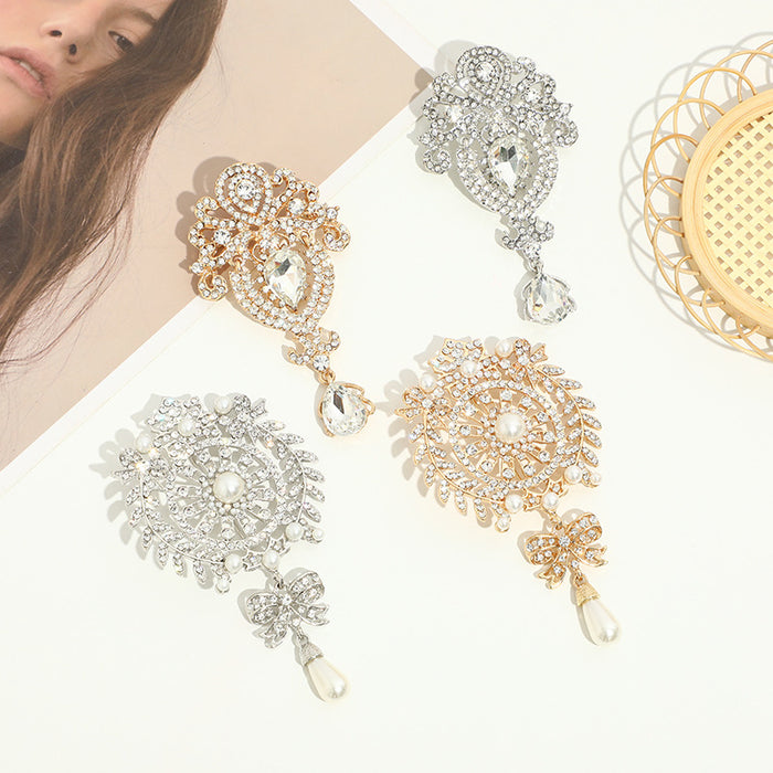 Wholesale Water Drop Brooch with Diamonds Alloy Clothing Brooch