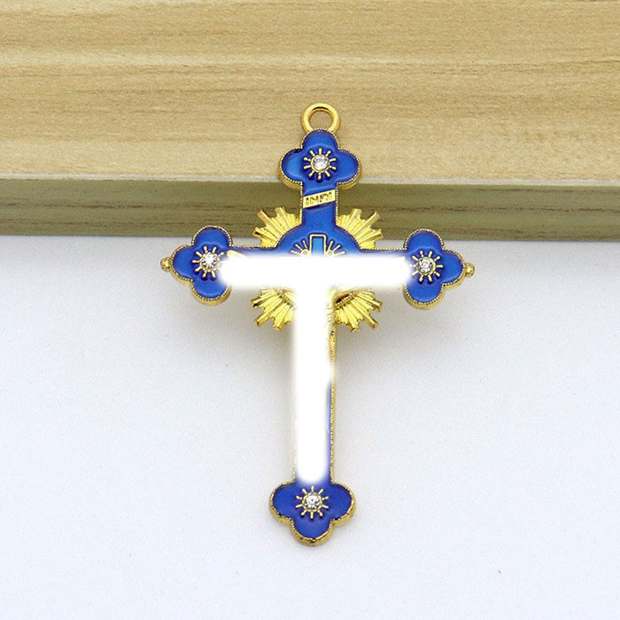 Wholesale Alloy Diamond DIY Cross Pendant Accessories JDC-DIY-ShuangN003