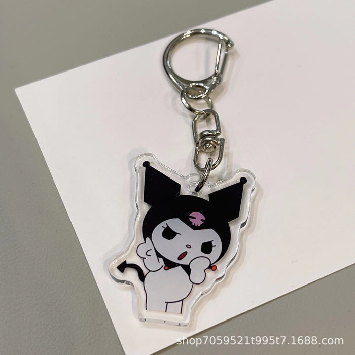 Wholesale Double-sided Keychain Cute Cartoon Book Bag Pendant Transparent Pendant Acrylic Keychain for Men and Women
