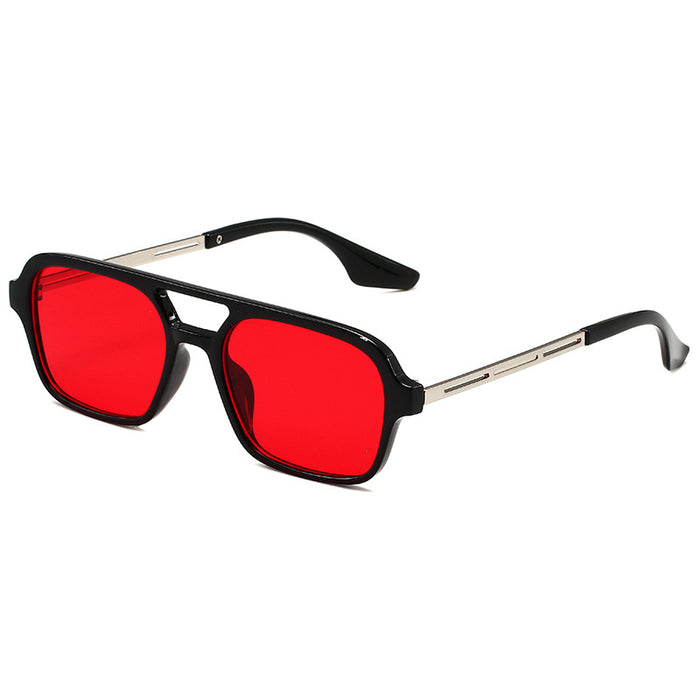 Wholesale Retro Double Bridge Small Square Frame PC Sunglasses JDC-SG-HongR012