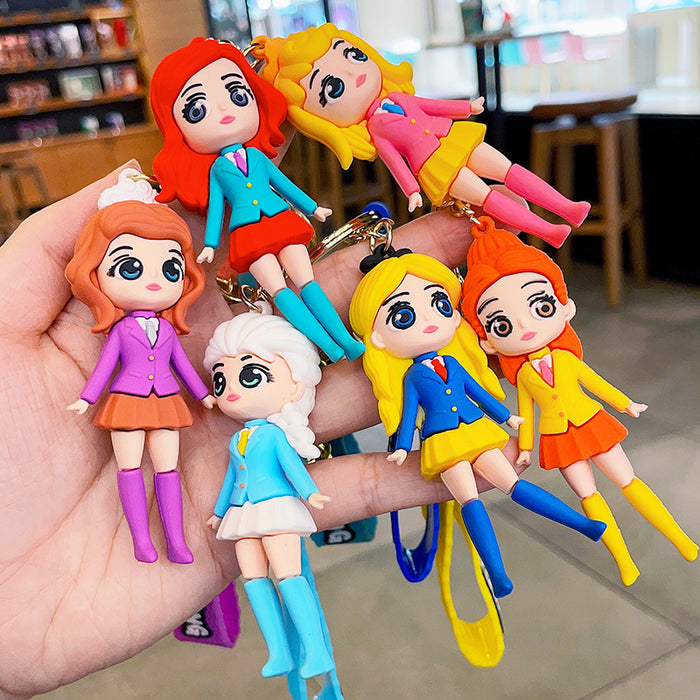 Wholesale Cartoon Cute Student Outfit Princess Keychain JDC-KC-LeZi011