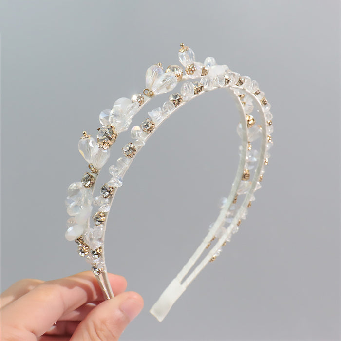 Wholesale Colorful Rhinestone Transparent Beaded Headband JDC-HD-ZC018