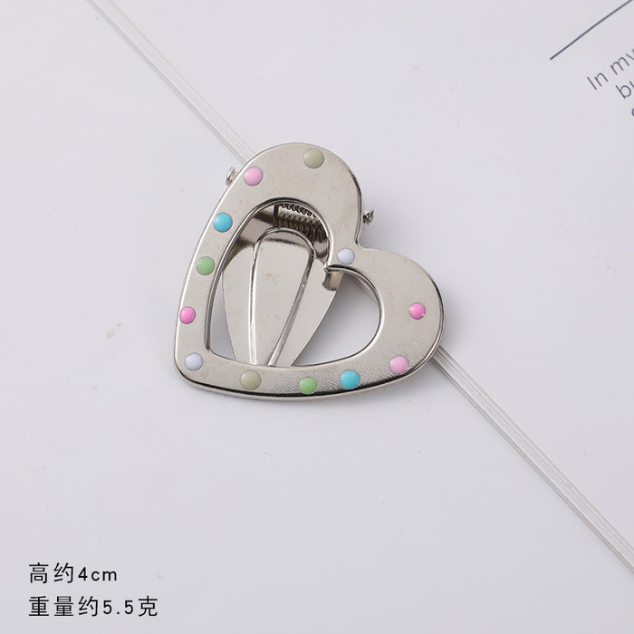 Wholesale Silver Metal Girl Hairpin New Oil Dripping Hair Accessories Cute Side Clip