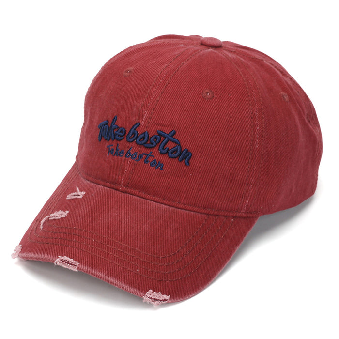 Wholesale Vintage Distressed Baseball Cap Military Green Embroidery Sun Protection Fashion Accessory