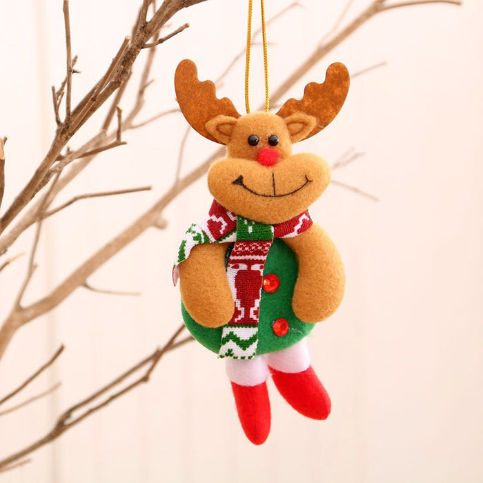 Wholesale Christmas Decorations Small Pendant Christmas Tree Fabric Pendant Elder Elk Doll Small Hanging Window Small Pendant