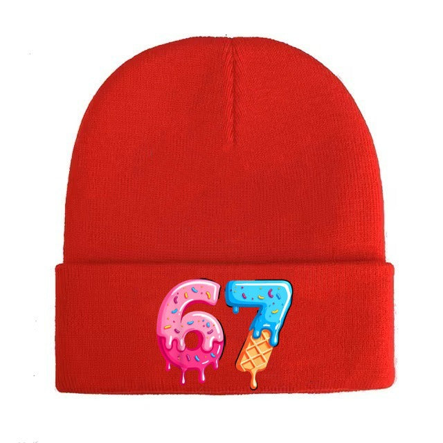 Wholesale Letter pattern knitted hat wool hat warm hat