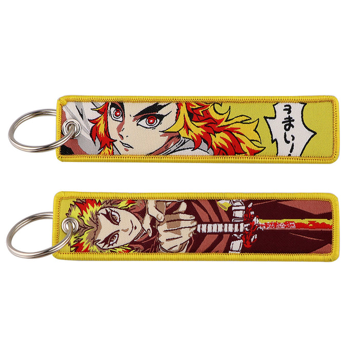 Wholesale Cartoon woven keychain lanyard  access control  ornaments fabric keychain