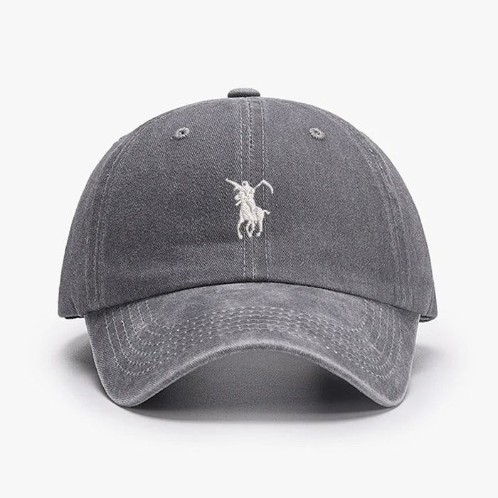 Wholesale Vintage Washed Polo Knight Baseball Cap Stylish Adjustable Curved Brim Hat For Casual Everyday Wear Gift For Summer