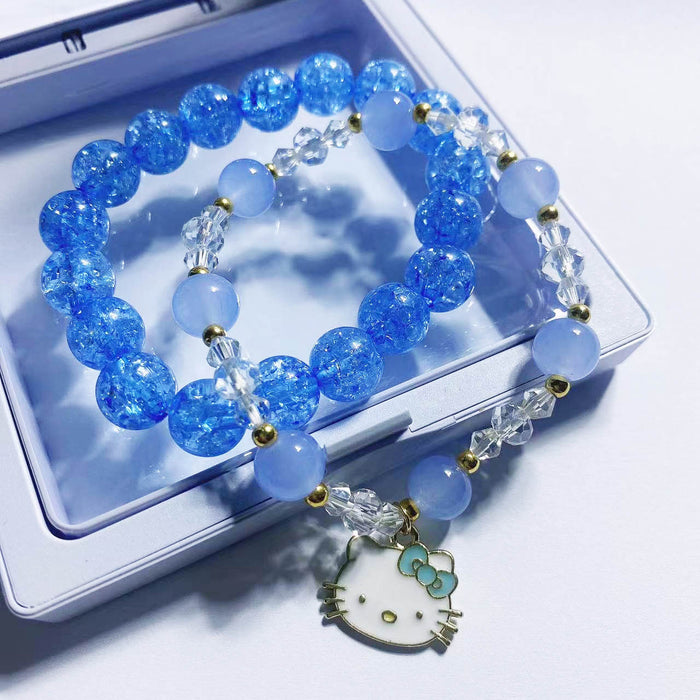 Wholesale Women' s white cat rose crystal bracelet best friend gift bracelet