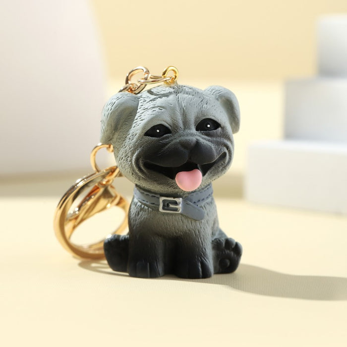 Wholesale 3D Cute Cartoon Puppy Resin Keychain JDC-KC-RongRui048