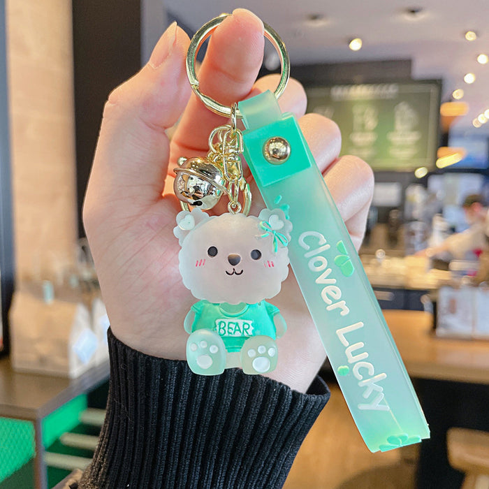 Wholesale Cute Sitting Crystal Bear Keychain