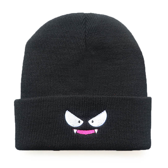 Wholesale Cartoon Cute Smiley Face Embroidery Acrylic Knitted Beanie JDC-FH-LvH015