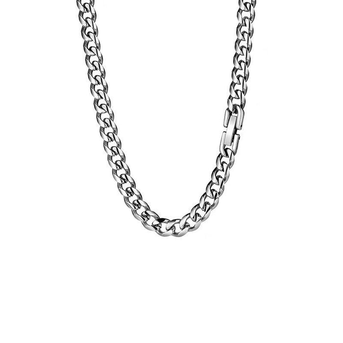 Wholesale titanium steel Cuban men's necklace fashion brand all-match sweater chain does not fade girl's clavicle chain with jewelry chain