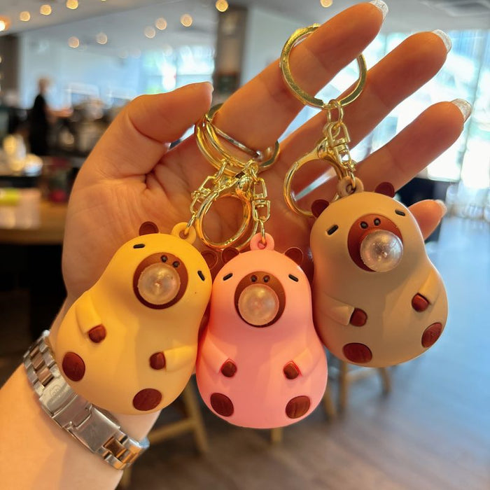 Wholesale  Keychain Bag Pendant Cartoon Capybara Car Keychain Decompression Toy