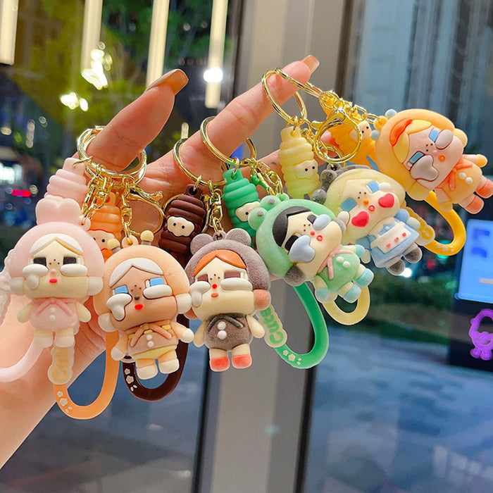 Wholesale  keychain flocking style girls bag pendant blind box gift car key chain small gift