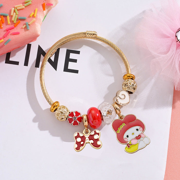 Wholesale Cute Stainless Steel Cartoon Bangle for Women Everyday Wear Fashion Accessory