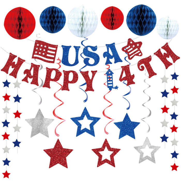 Wholesale Celebration decoration venue decoration supplies, triangular flag, spiral hanging decoration, honeycomb set