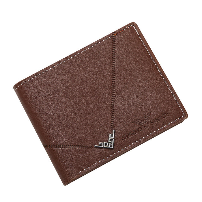 Wholesale Men's Simple Multi Slot Horizontal Splicing Leather Wallet JDC-WT-PC004