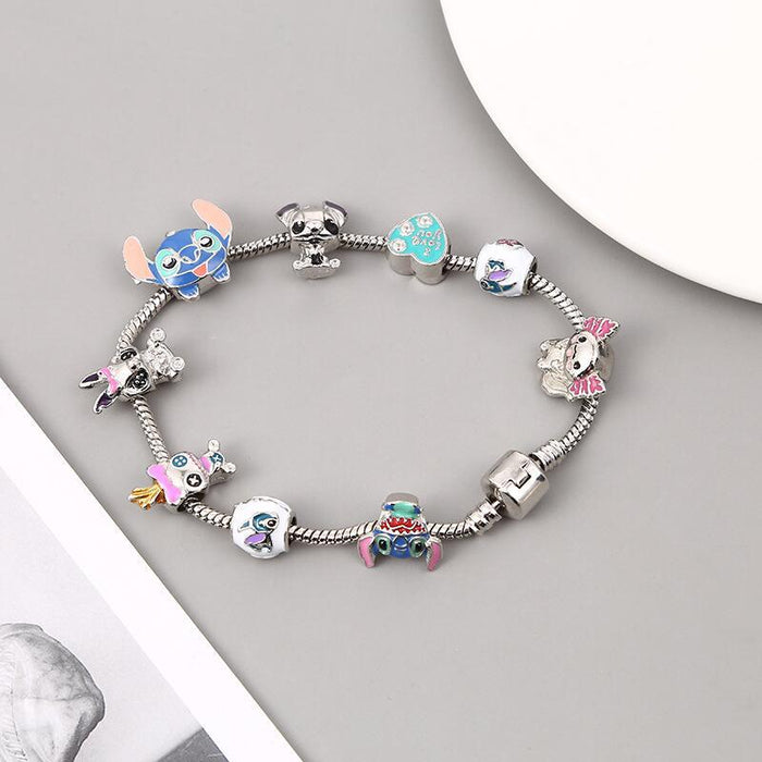 Wholesale Hit Anime Lilo and Stitch Cartoon Stitch Angel Lan Lan Cute Beaded Bracelet JDC-BT-jinmiao001