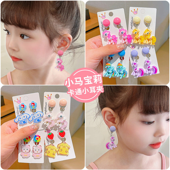 Wholesale  Children's Ear Clip Cartoon Ear Holes Jewelry Earrings  Girls' Earrings Jewelry