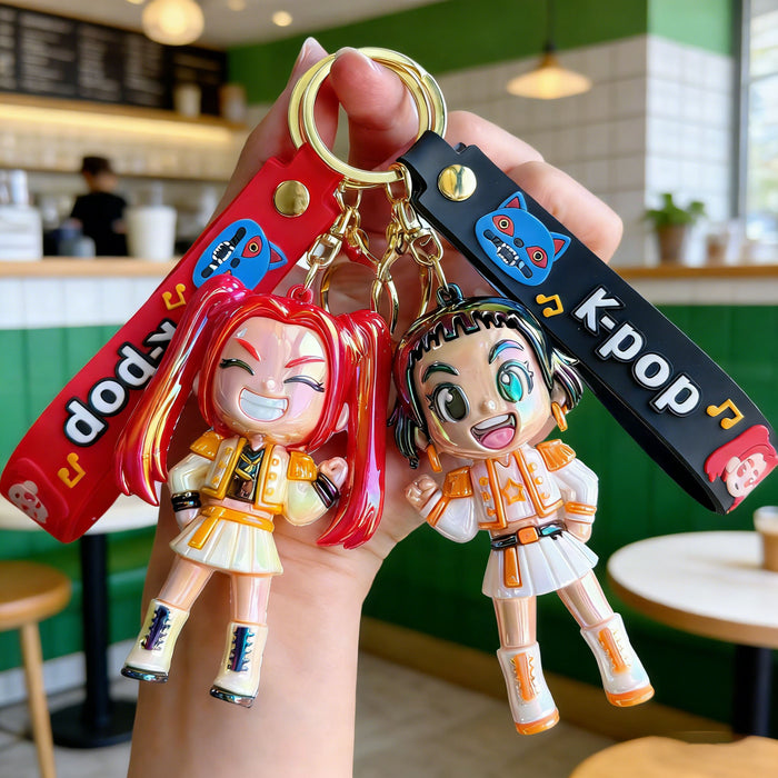 Wholesale KPOP Witch Squad Silicone Keychain Trendy Cartoon Bag Charm Gift MOQ≥3
