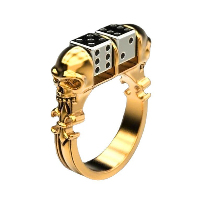 Wholesale Personalized Punk Gold Dice Ring Wholesale
