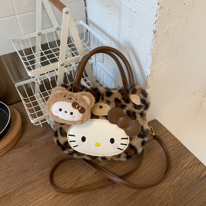 Wholesale Cute cartoon leopard print f crossbody shoulder bags